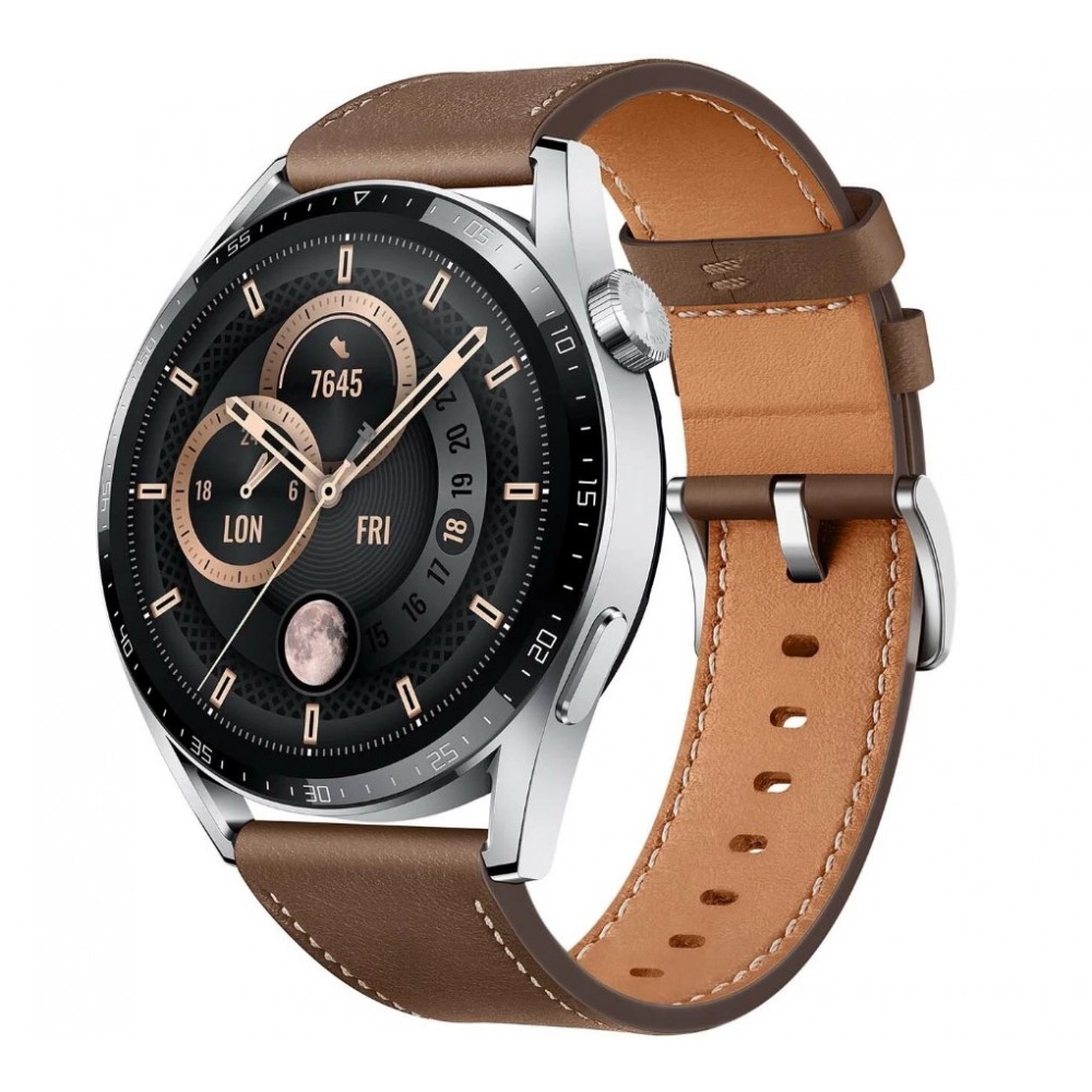 Умные часы Huawei Watch GT 3 Classic 46мм серебристый/коричневый